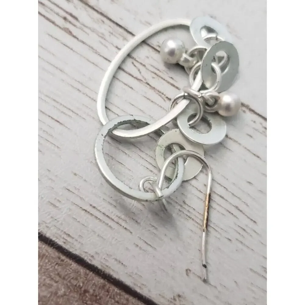 Dangle Earrings For Pierced Ears - Silver Tone Dangle (Some Tarnish)